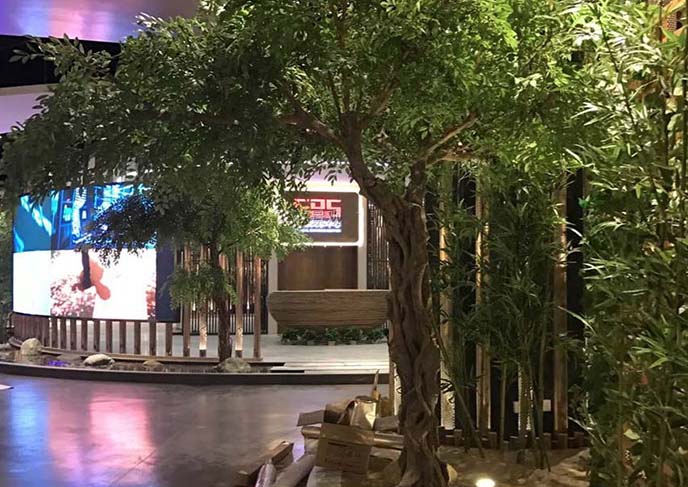 仿真榕樹在新的以森林為主題的整體環境中的作用