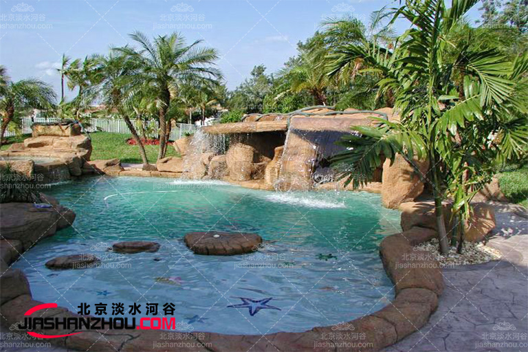 利用借景手法的TCP塑石假山景觀在廈門海悅山莊酒店完美呈現