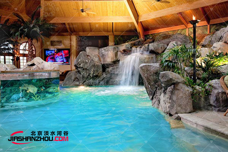 上海凱世品酒店TCP塑石假山造景工程施工中