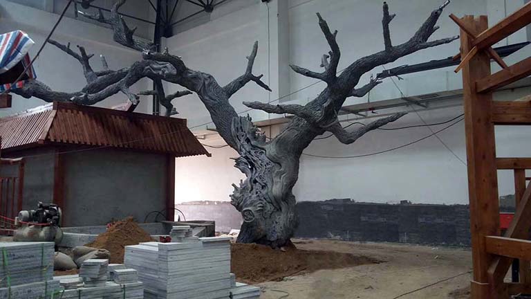 用仿真樹設計景觀展示假樹制作過程