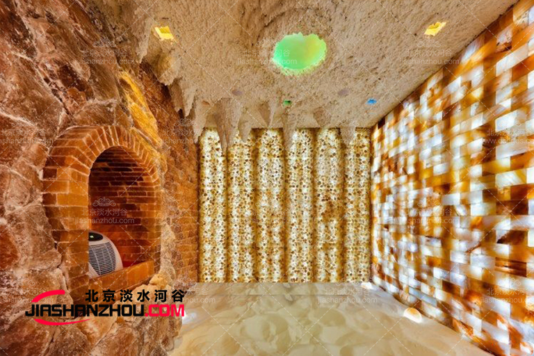 常德室內沙療鹽療房鹽墻鹽磚巧妙設計案例