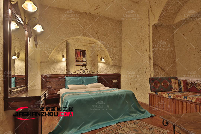 北京桃絲主題酒店人造巖洞旅館房間制作