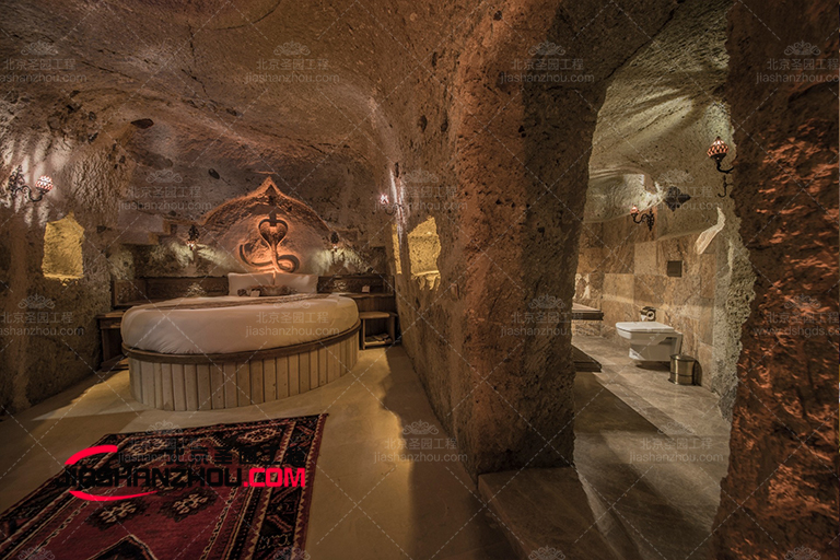 沈陽神仙仿真巖洞民宿浴室?暖褐洞穴ins f 網紅浴缸