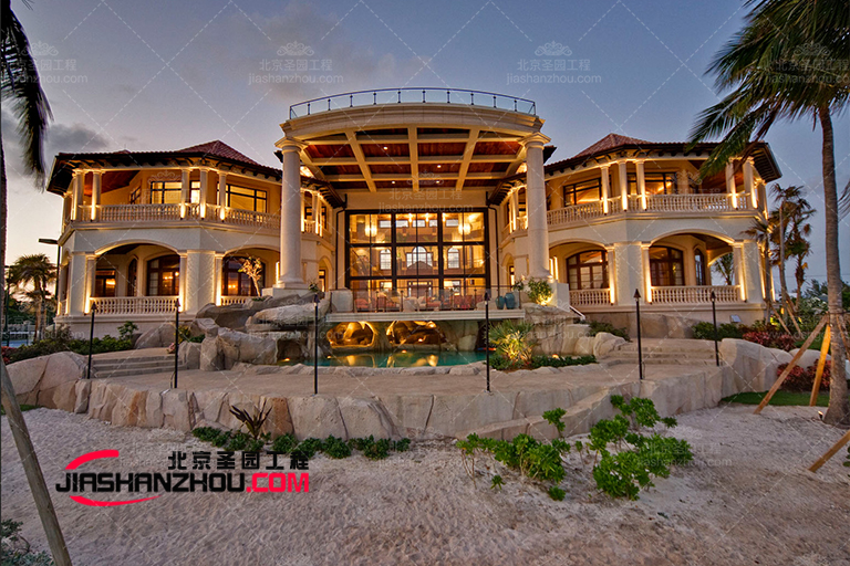 荊州保利公園壹號別墅庭院美塑石假山景觀的設計思路