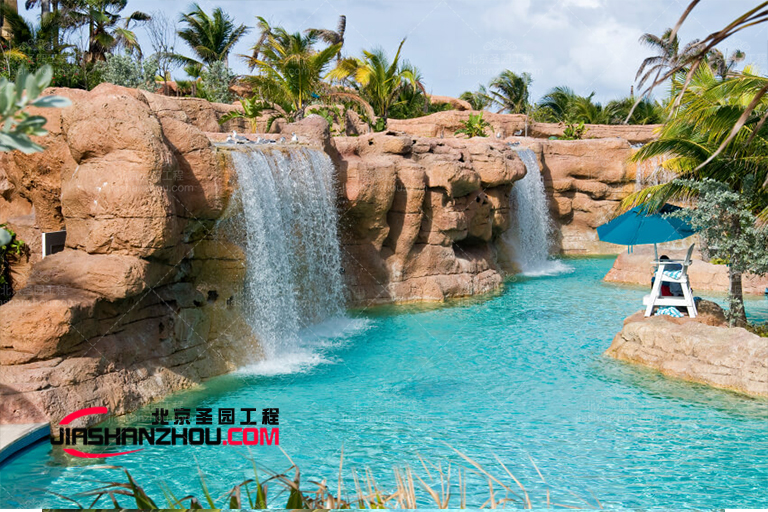 九華山銀杏小區人工TCP塑石假山設計施工