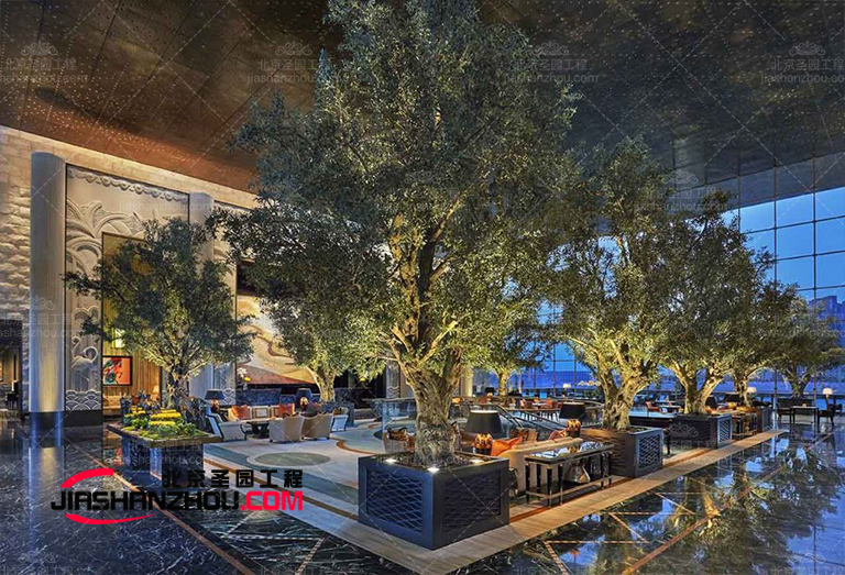 南京溧水杰西卡音樂酒吧室內(nèi)外仿真樹景觀完工