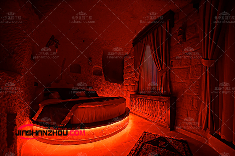 不同類型床配合仿真窯洞客棧設(shè)計(jì)布局的圖庫(kù)