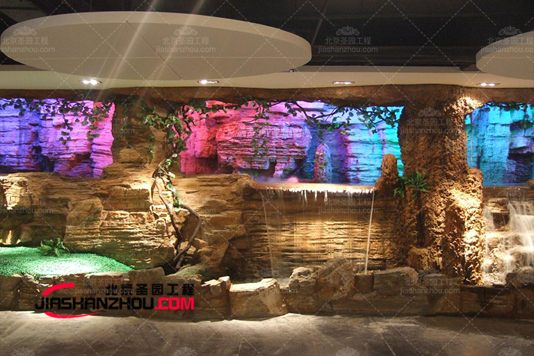 仿真山洞別墅室內外設計制作中配色的基本原則