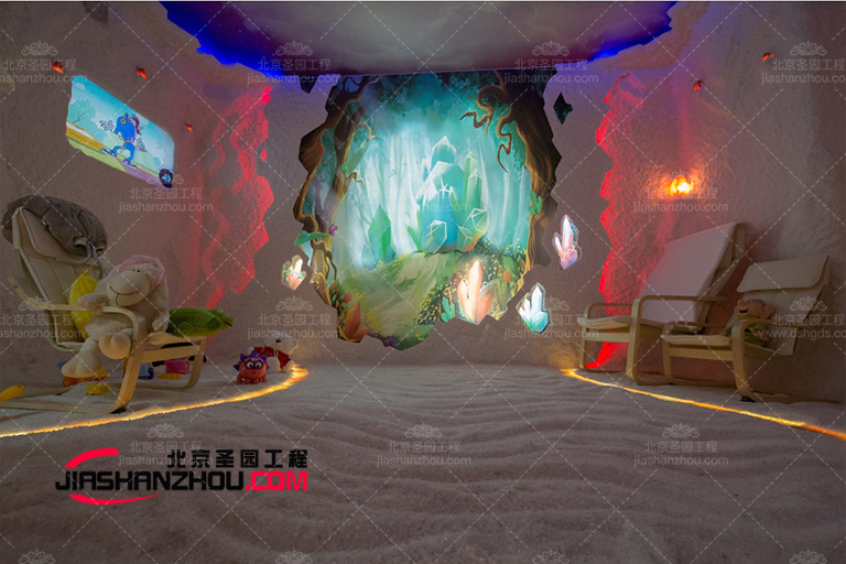時髦的洞穴主題鹽療房間的設計布局理念