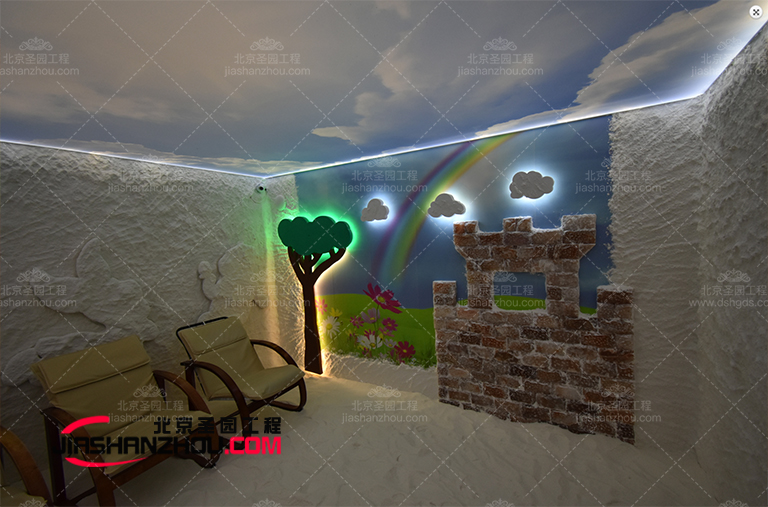 浪漫的洞穴主題汗蒸鹽療房創(chuàng)意制作有著近乎完美的氛圍