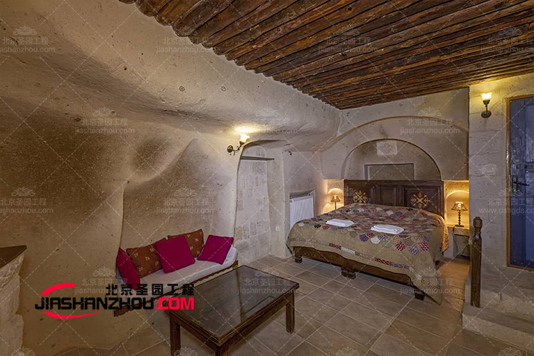 為大連仿真窯洞別墅民宿打造高端智能燈光照明裝飾