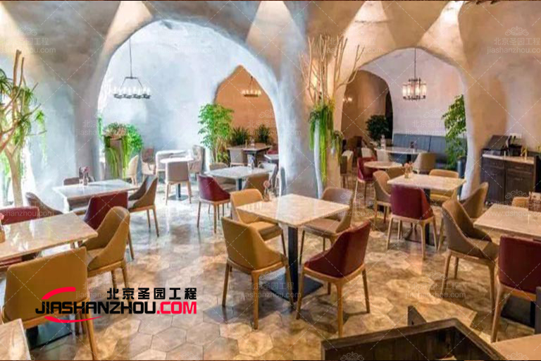 這個畫廊展示了美麗的正式現代仿天然鹽洞酒店餐廳創意