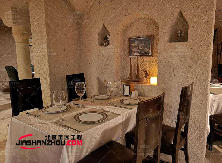 多現代仿天然洞穴主題餐廳創意設計制作示例