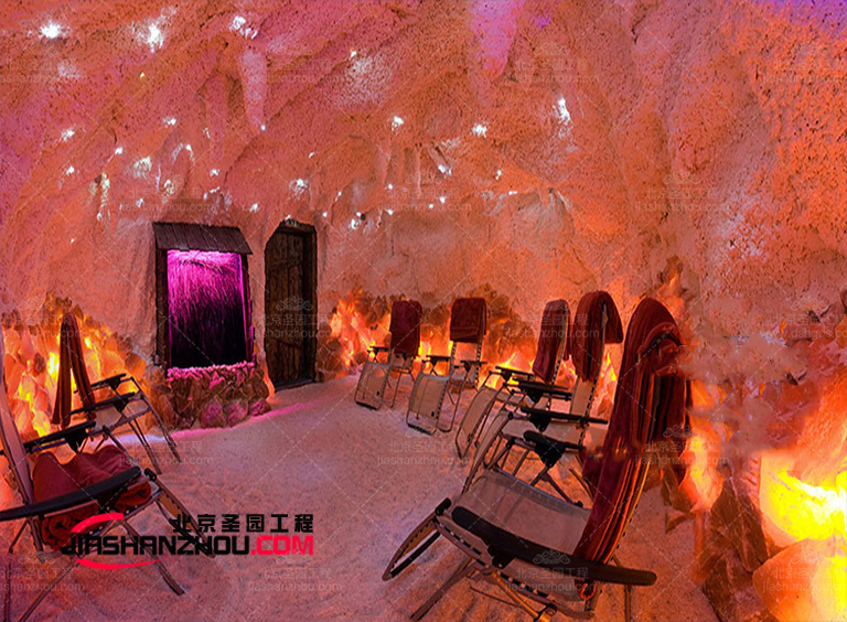 探索紅色 棕色和橙色的仿古洞穴鹽洞鹽療顏色