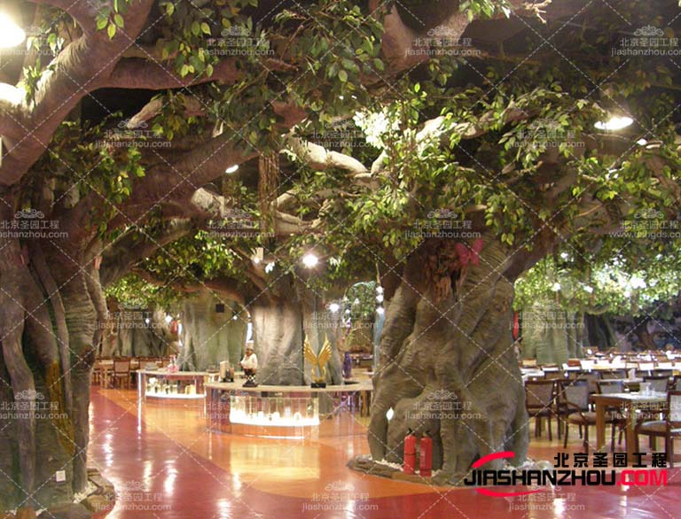 仿真樹可塑性高可以打造出山清水秀的園林景觀