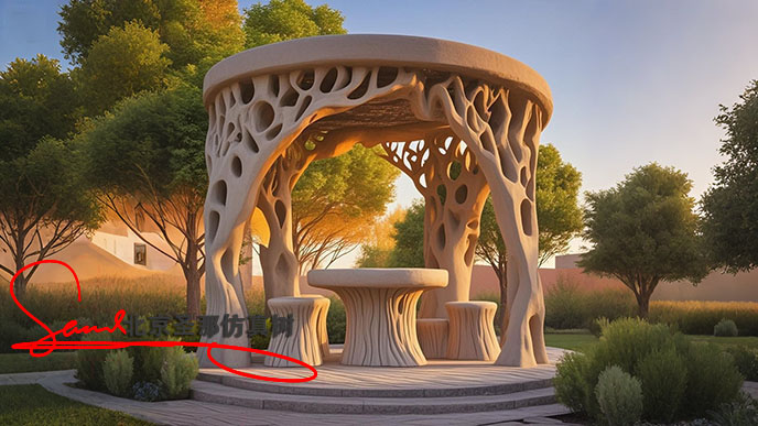 水泥仿木花架.jpg 水泥仿木花架