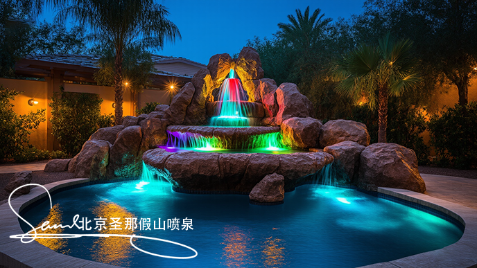 1750382817529521.png 16x9_這是一處夜間的庭院水景景觀_畫面中心是一座以大塊仿真巖石打造的噴 (2).png