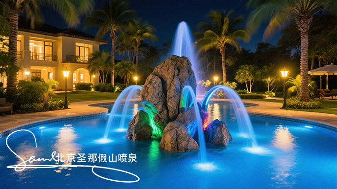 1750383018869187.jpeg jimeng-2025-06-20-4244-這是一處夜間的公園水景景觀。畫面中心是一座以大塊仿真巖石打造的噴泉,巖石表面紋理....jpeg