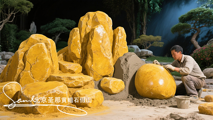 黃蠟石假山