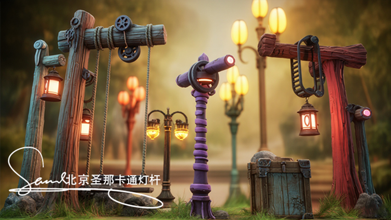 水泥仿木燈桿.jpg 水泥仿木燈桿