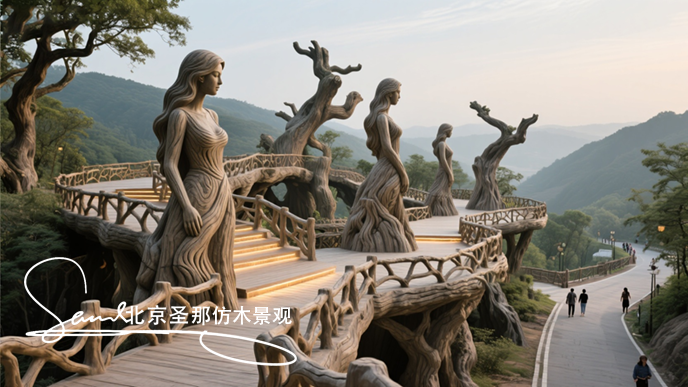 水泥仿木觀景臺