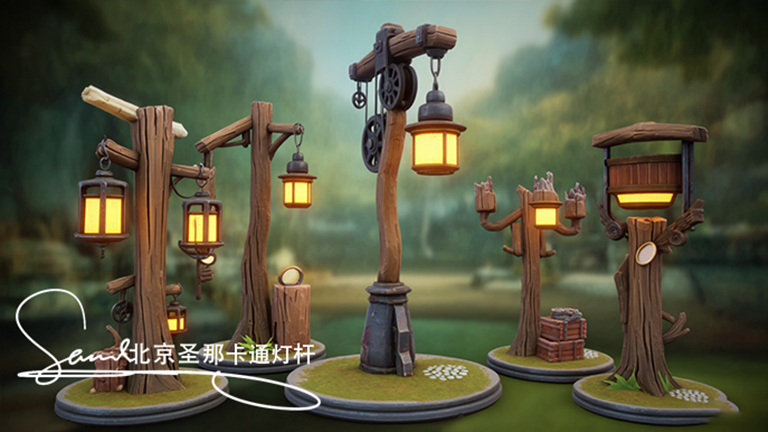 水泥仿木燈桿.jpg 水泥仿木燈桿