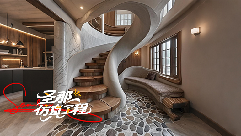 水泥仿木樓梯.jpg 水泥仿木樓梯