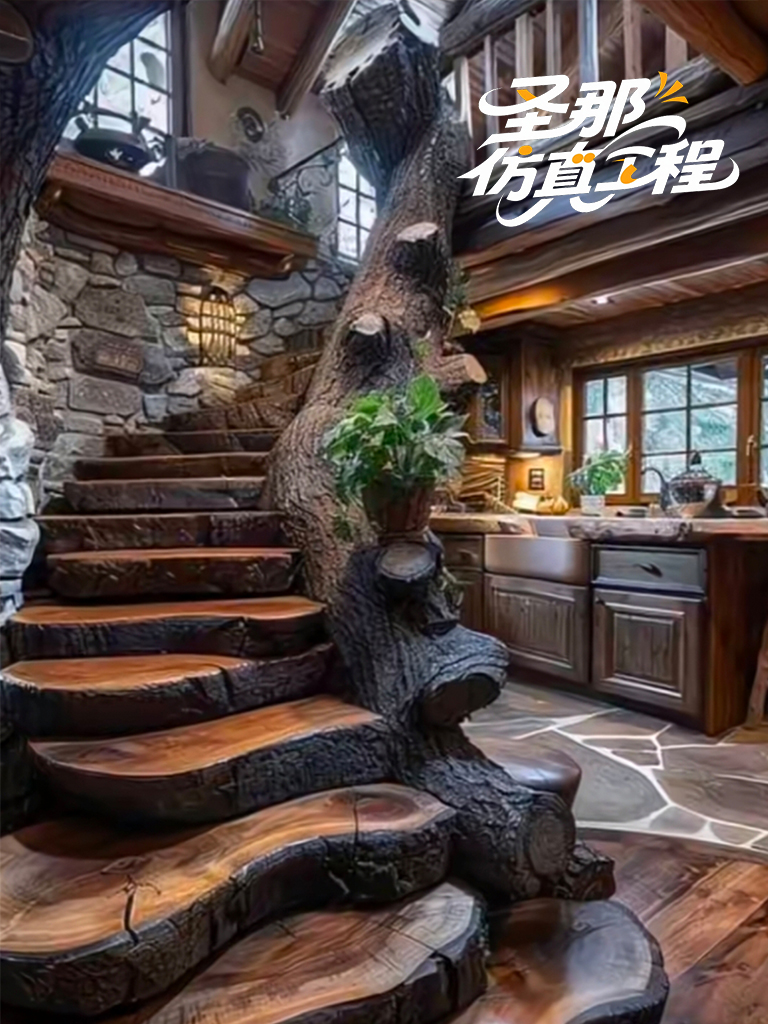 水泥仿木樓梯.jpg 水泥仿木樓梯