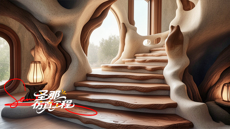 水泥仿木樓梯.jpg 水泥仿木樓梯